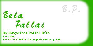 bela pallai business card