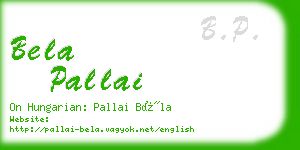 bela pallai business card